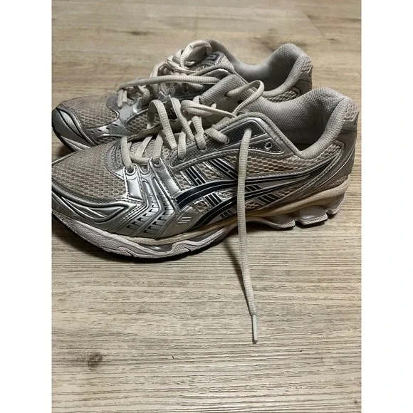 Asics Gel-Kayano 14 Mens Running Shoes Metallic Silver Cream 1203A537 Sz 8.5 - Picture 5 of 12